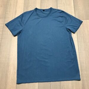 Lululemon Fundamental T-Shirt Tee Mens Size XL‎ Blue Short Sleeve Crew Neck